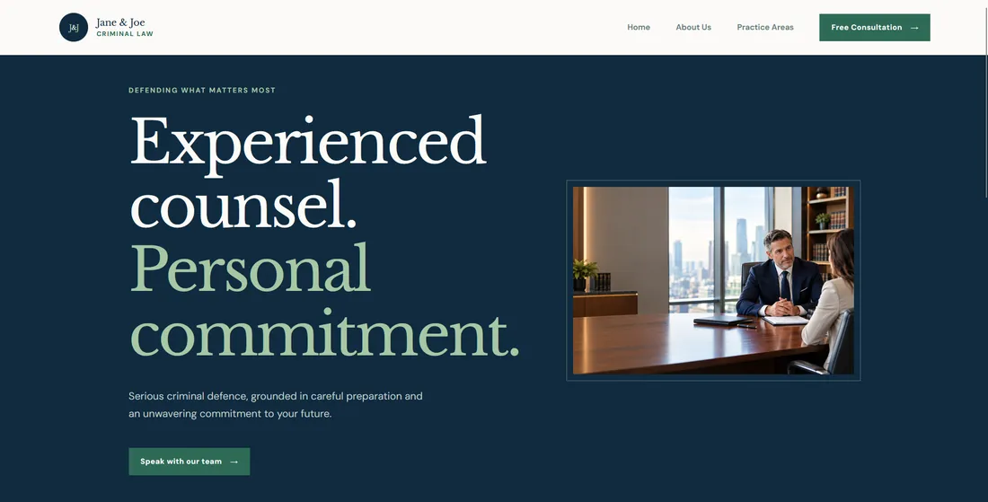 Preview of the LawFirmConcept website