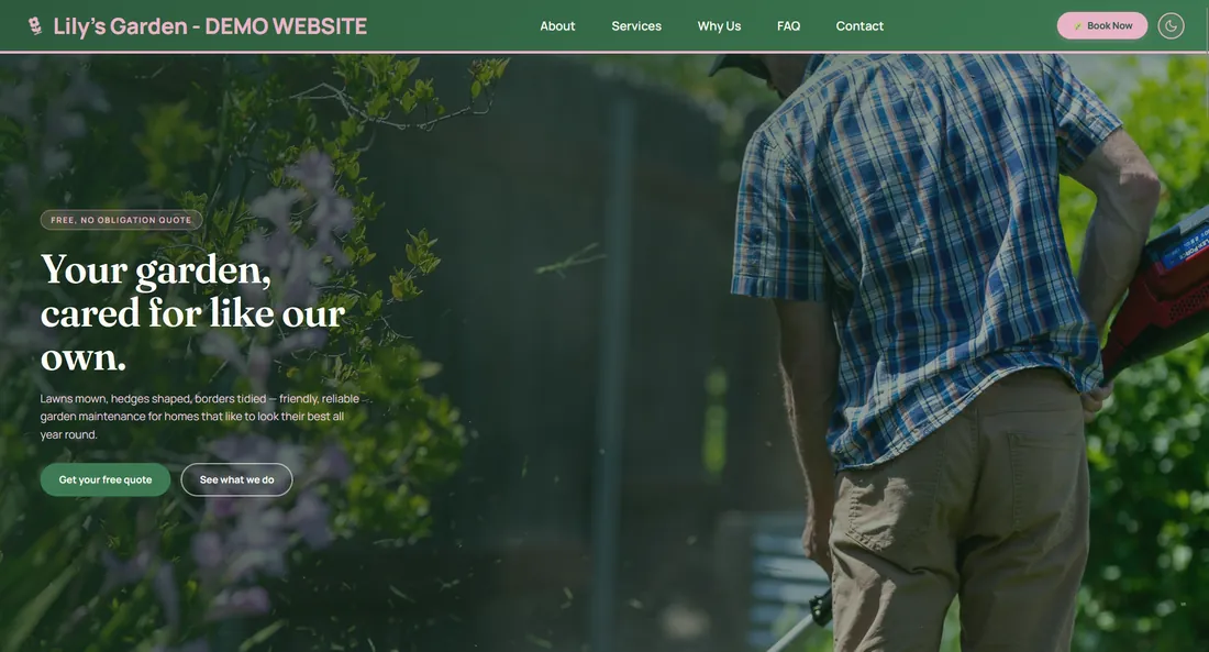 Preview of the Lily's Garden website
